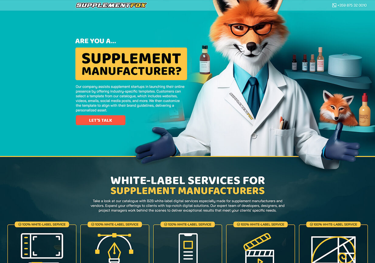 Supplement Manufacturer - Landing Page