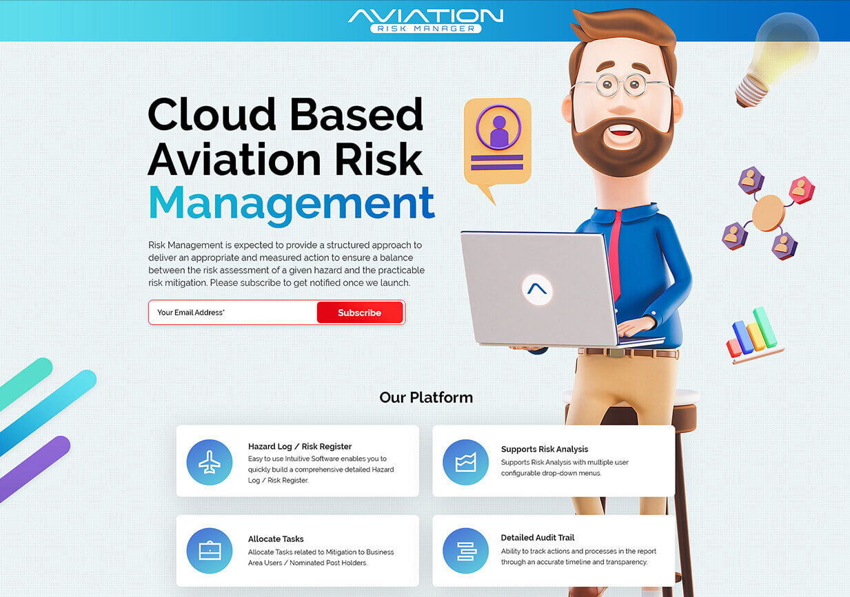 Aviation Landing Page Design