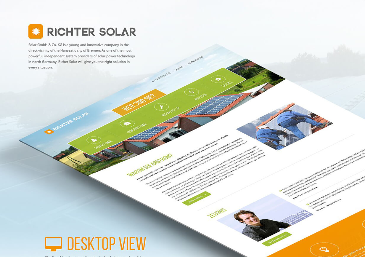 Solar Company Website Design