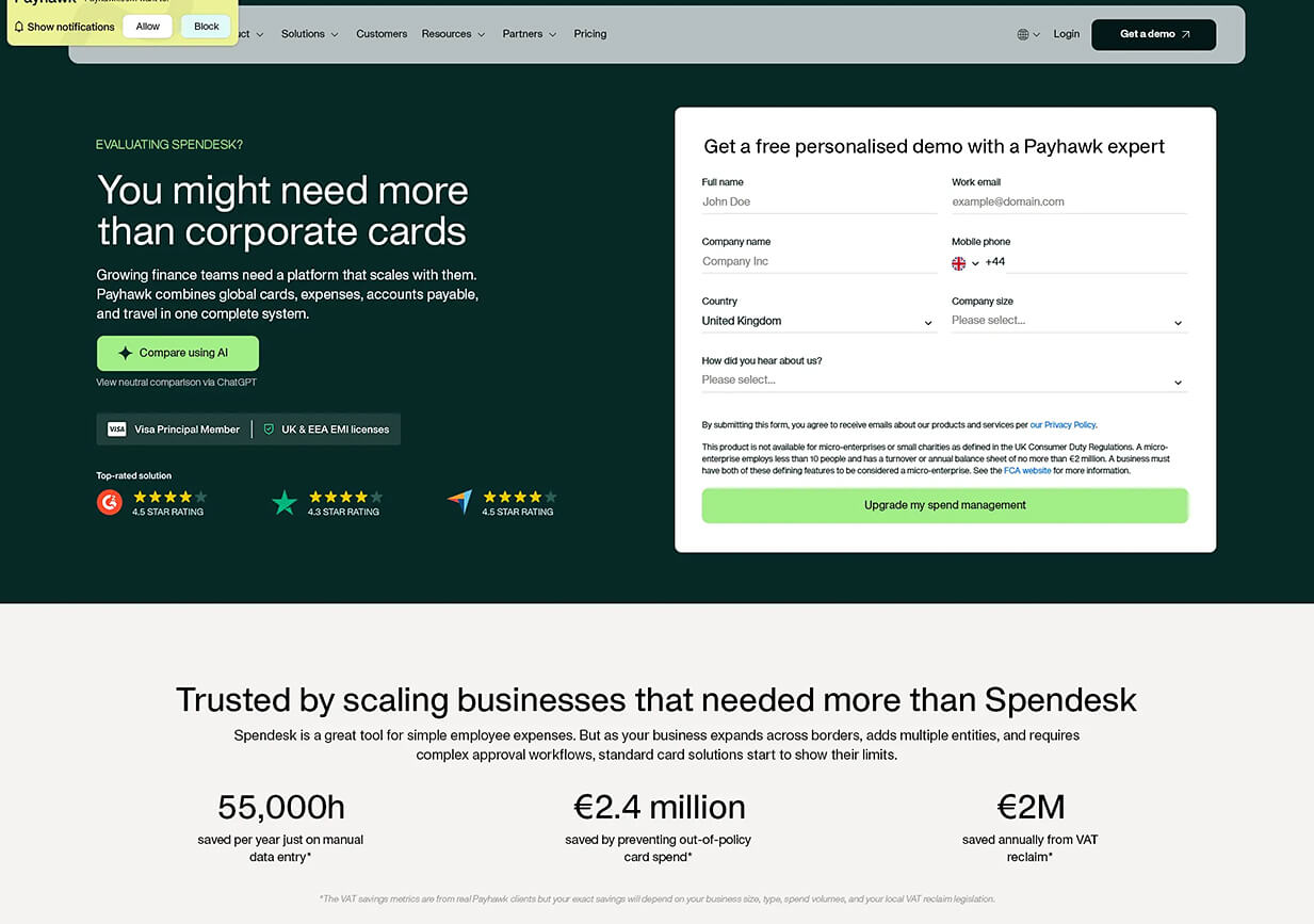 Fintech Landing Page Concept | Competitor Alternatives